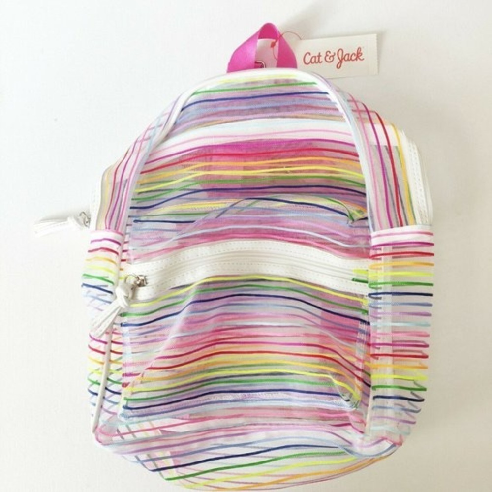 Cat & Jack Rainbow Stripe Mesh Backpack - Picture 1 of 4